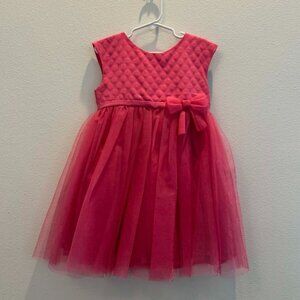 Cherokee Girls Pink Tulle Party Dress Bow Waist Sleeveless Size 5T